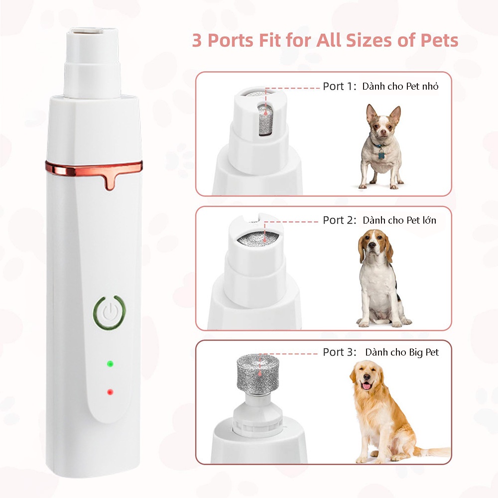 Máy Cắt Tỉa Lông Thú Cưng, Tông Đơ Cắt Lông Chó Mèo Full Bộ Cao Cấp, Chống Nước Sạc USB
