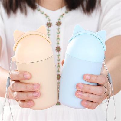 BN12 bình nước tai mèo 300ml thuỷ tinh bình nước cute chai nước dễ thương