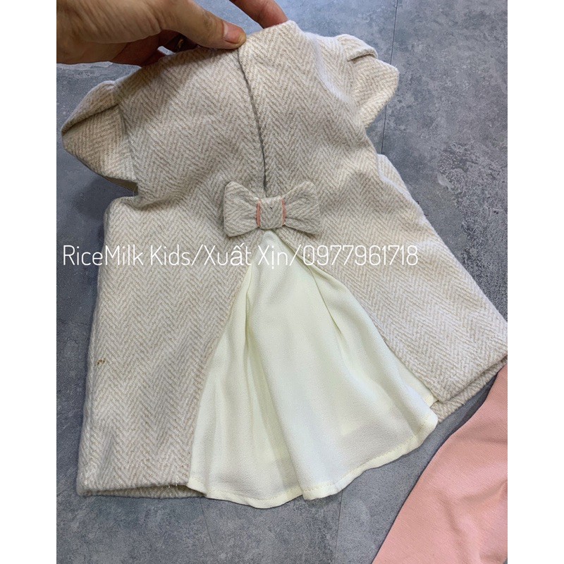 [XẢ]Bộ Áo Váy Dạ Quần Hồng xuất dư xịn cho bé gái
