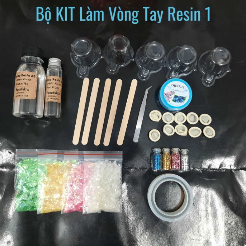 [Resin] Bộ kit làm vòng tay nghệ thuật thủ công Resin