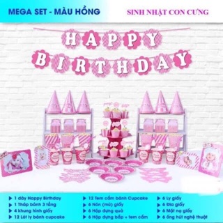 Sét mega để bàn sinh nhật