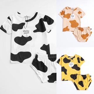 Sale! Bộ Chip Cộc Tay Hoạ Tiết Bò Sữa💞FREESHIP💞Bộ Cộc Tay MinKy Mom Chất Thun Lạnh Mềm Mịn,Thoáng Mát Cho Bé Trai/Bé Gái