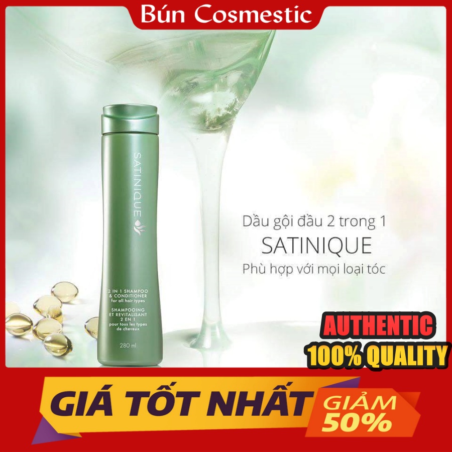 SATINIQUE - Dầu gội 2 trong 1 SATINIQUE 280ml , Kem ủ chăm sóc tóc hư tổn SATINIQUE 240g