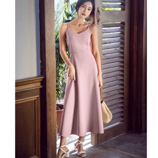 Đầm váy freesize hồng hai dây nơ sau