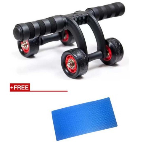 Con Lăn Tập Cơ Bụng 4 Bánh - Tặng Kèm Thảm Tập