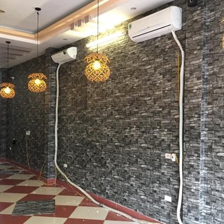 Xốp dán tường gạch cổ điển - Màu xám đen