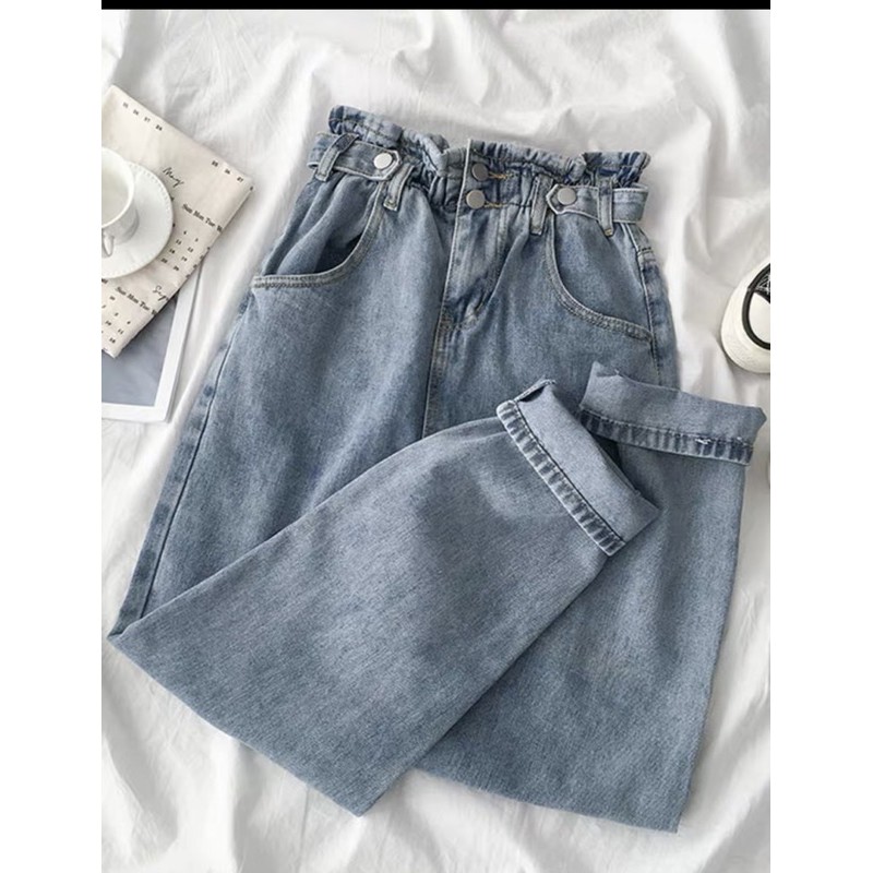 💎Baggy Jeans Lưng Nhúng Gài Nút
