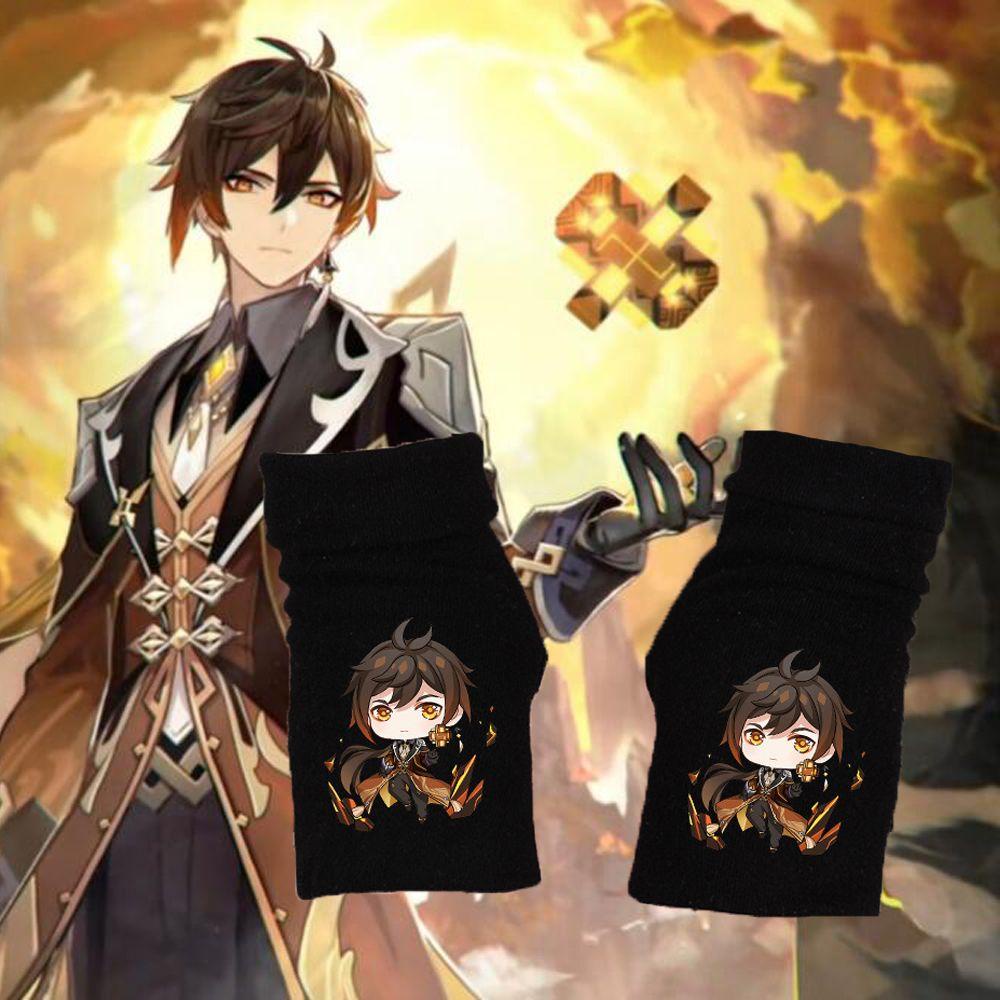 Găng Tay Cotton Hở Ngón Họa Tiết Hoạt Hình Cho Nữ