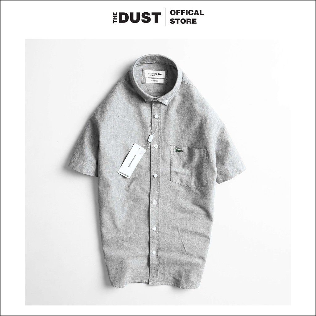 Áo sơ mi nam ngắn tay trơn basic LCT, form slimfit, vải oxford cao cấp, thoáng mát thấm hút mồ hôi