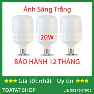 [Sĩ] Bộ 3 bóng đèn Led trụ 18/20W Siêu sáng - tiết kiệm điện (Ánh Sáng Trắng/Vàng)