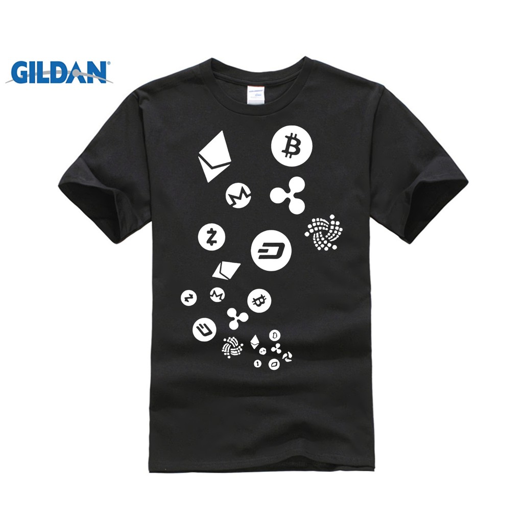 Diy Blockchain Cryptocurrency t-shirt Bitcoin Ripple T Shirt Autumn Men Cotton Monero Litecoin Ethereum Tee Black