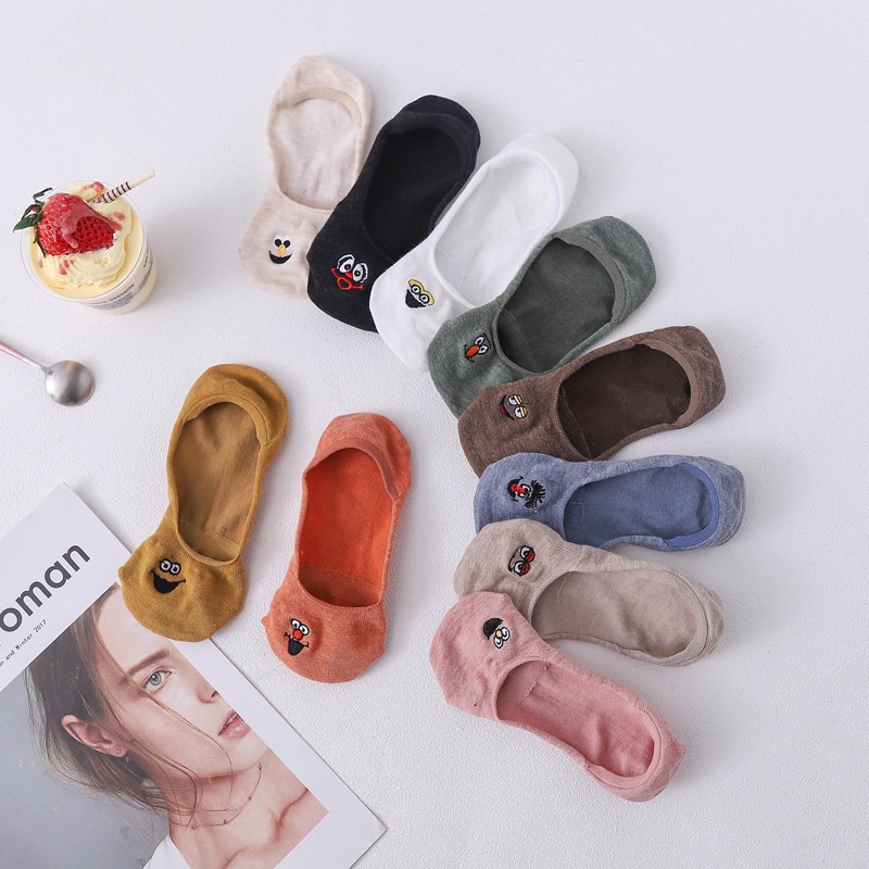 Set 3 Đôi Tất Chống Trượt Phong Cách Hàn Quốc