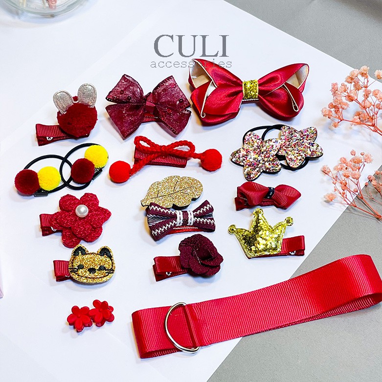 Set cột tóc, kẹp tóc 18 chi tiết mẫu xinh xắn , so cute cho bé gái - Culi accessories