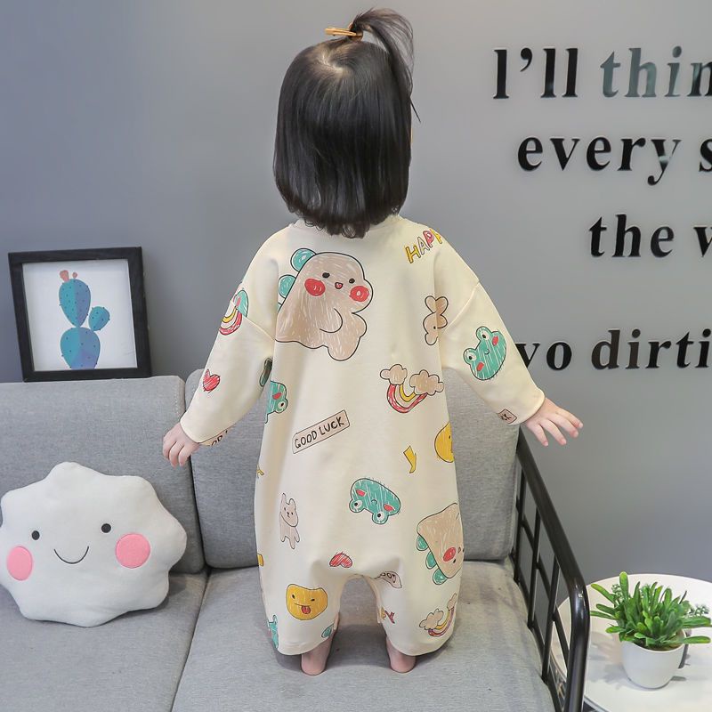 Bộ Đồ Ngủ Liền Thân Tay Dài Phong Cách Công Chúa Mùa Xuân Thu Mới Cho Bé Gái