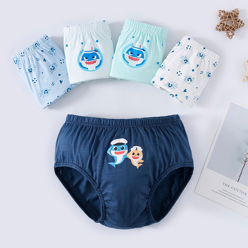 Bộ 5 Quần Lót 100% Cotton In Họa Tiết Hoạt Hình Cho Bé Trai 3-12 Tuổi