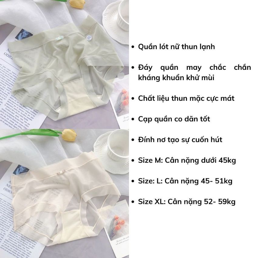 Quần lót nữ thun lạnh - Quần sịp nữ xuyên thấu sexy gợi cảm Cavera L896