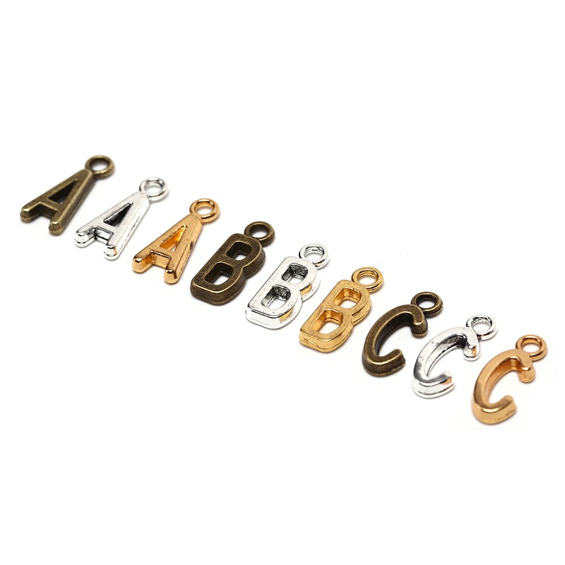 Bộ 26 Chữ Cái Từ A-Z Màu Vàng / Bạc Dùng Làm Trang Sức DIY