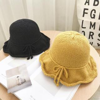 Women Summer Fashion Concise Casual Solid Color Folding Soft Breathable Sunscreen Bucket Hat