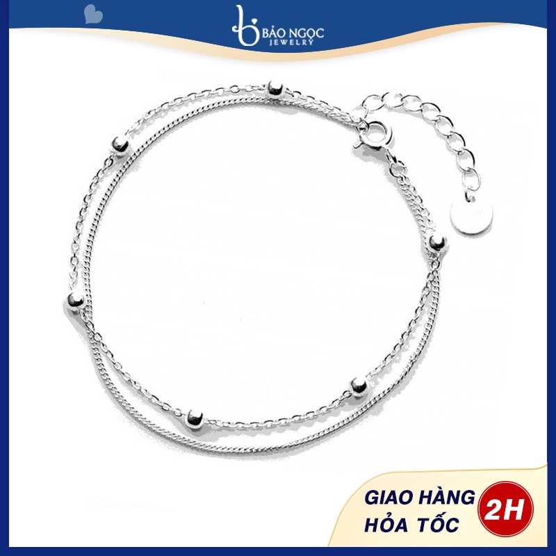 Lắc Tay Bạc Hạt Bi Xinh Bảo Ngọc Jewelry L-1781