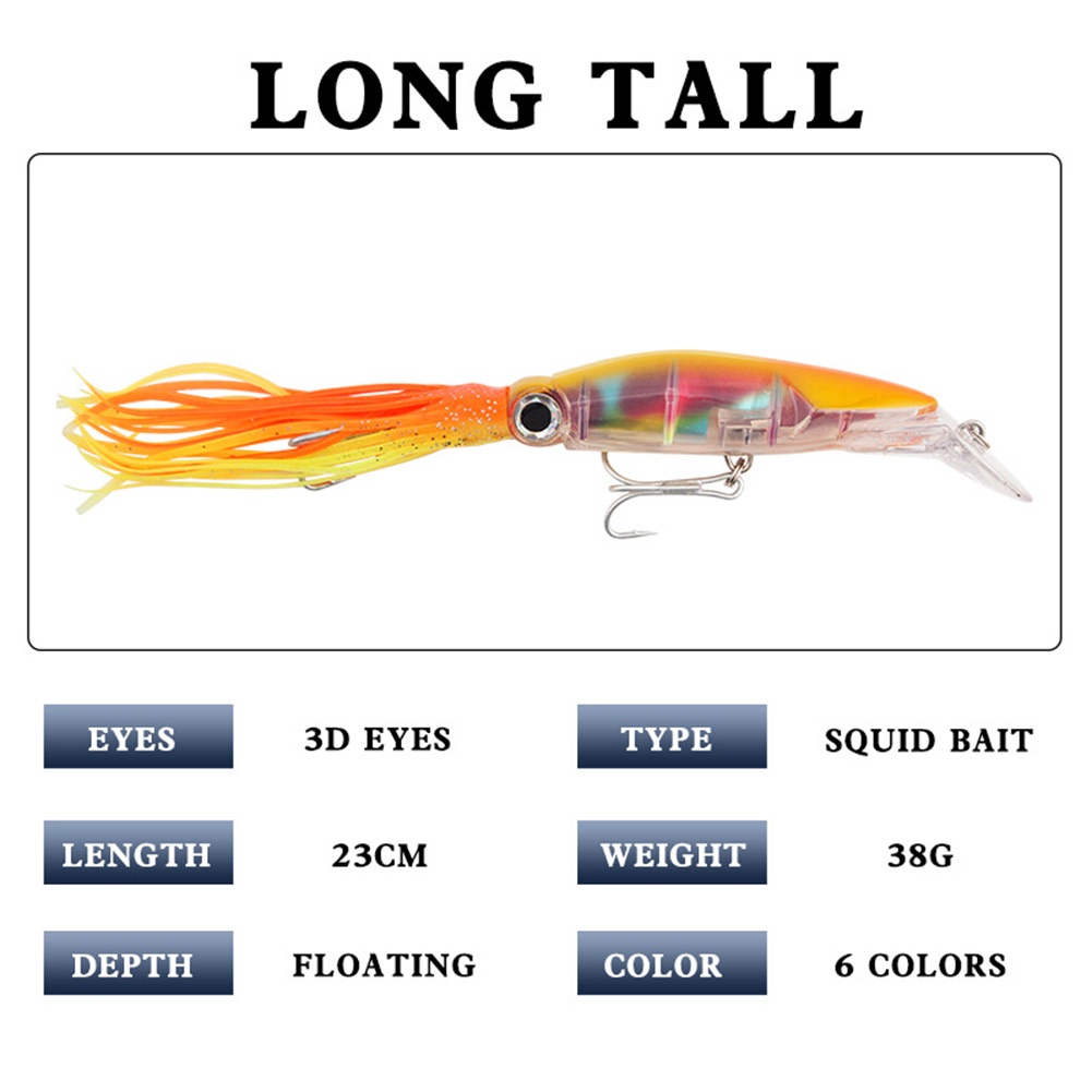 Mồi Câu Cá Giả Hình Con Mực 38g 23cm