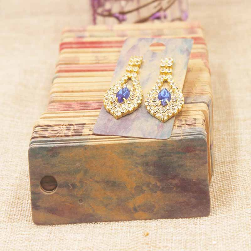 Set 100 Giấy In Màu Kích Thước 4*9cm Đựng Bông Tai Thẻ