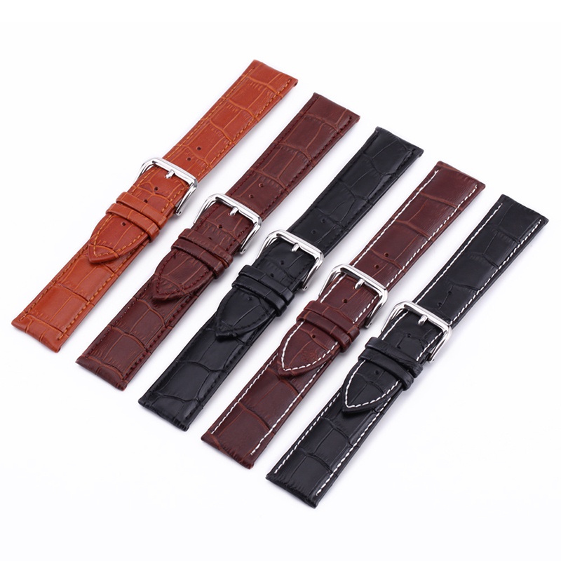 Dây Đồng Hồ Đeo Tay Thời Trang Bằng Da Cá Sấu 10mm-24mm Dành Cho Nam Và Nữ