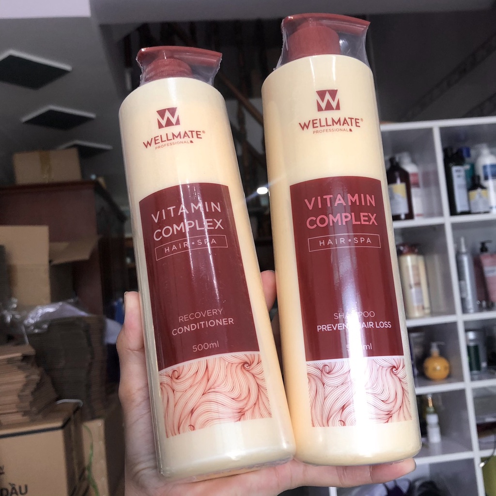Combo dầu gội xả chống rụng, phục hồi WELLMATE 500ML