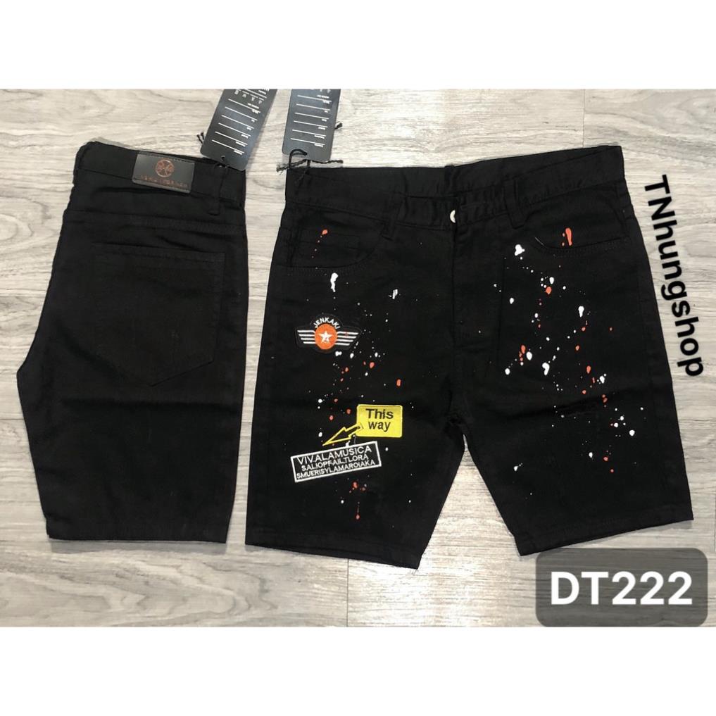 Hàng mới quần short jean nam cao cấp mã 222 Thêu vảy sơn Bazzus