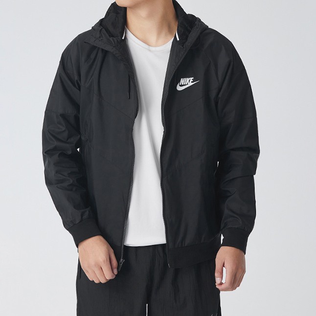 Áo Khoác Thể Thao Nam Nữ Chính Hãng NIKE WINDBREAKER BACK PRINTED - Màu Đen