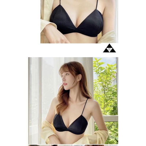 Áo bra Áo lót nữ bralette satin trơn mịn có khóa cài sau quyến rũ pasana0076