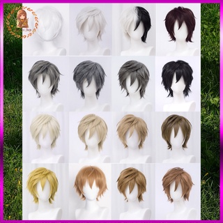 [Có sẵn - order] wig/tóc giả cơ bản nam xù cosplay trắng đen bạc xám vàng nâu