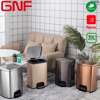 Thùng rác inox đạp chân 20L hình vuông SJ20-F01, nắp đóng mở nhẹ nhàng