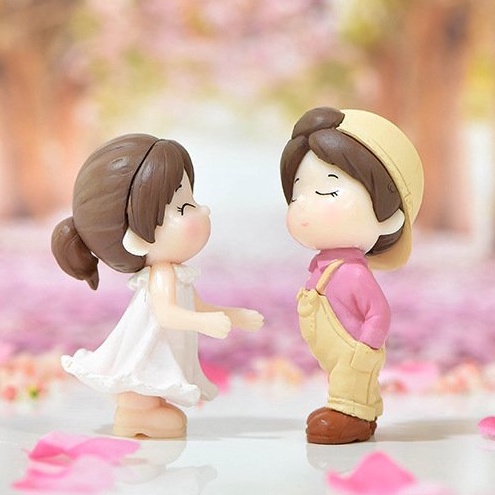Tiểu cảnh cặp đôi khiêu vũ ,trang trí chậu cây ,móc khóa mặt dây chuyền mô hình hôn ôm, làm quà tặng,Đồ thủ công bằng nh