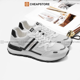 Giày thể thao nam CHEAPSTORE CS133 trắng - Giày thể thao tăng chiều cao (bảo hành 24 tháng)