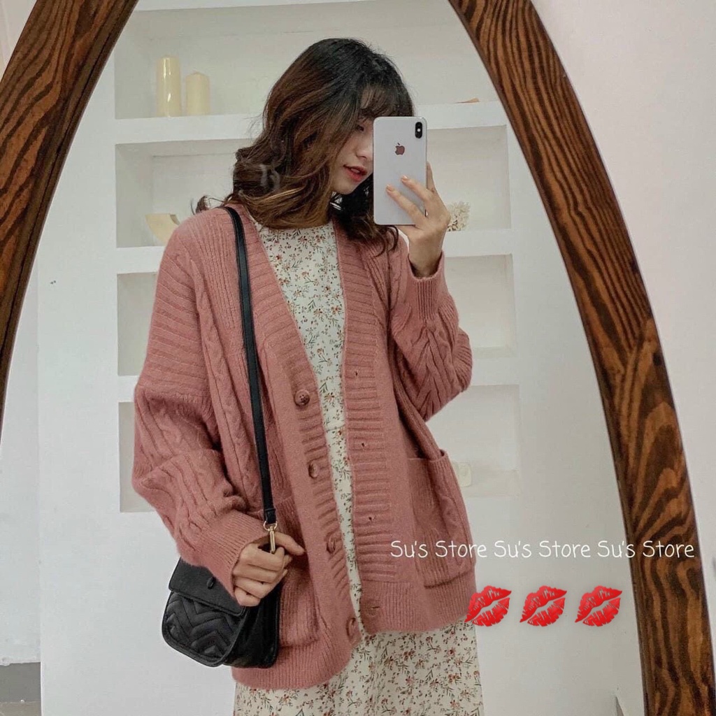 Áo Khoác Cadigan 4 Khuy Dáng Dài- Áo Khoác Cadigan Thừng Hàng Quảng Châu Cao Cấp( Ảnh Sàn Shop chụp, shop có bán sỉ)