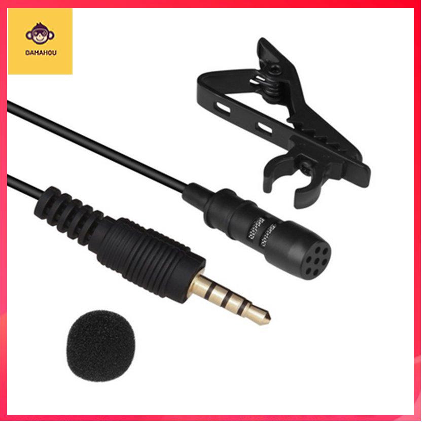 【Trong kho】Mini Micro Condenser Clip-on Lapel Lavalier Mic Có dây cho điện thoại Laptop