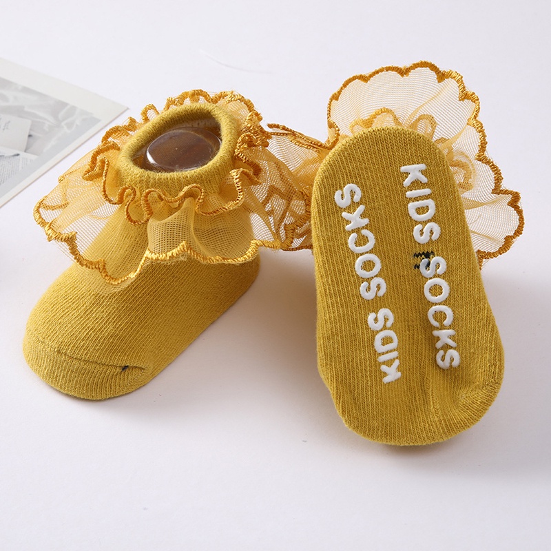 Vớ Cotton Mềm Mại Phối Ren Thoáng Khí Dành Cho Bé Gái