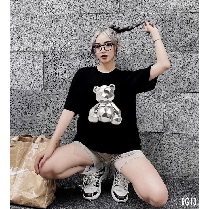 Áo Thun Nam Nữ Unisex Áo Phông vải cotton thoáng mát cổ tròn bigsize XXL 2XL in hình Diamond Teddy Gấu kim cương