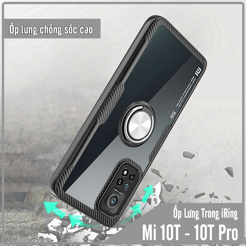 Ốp lưng cho Xiaomi Mi 10T - Mi 10T Pro 5G - K30S Trong Suốt Chống Sốc iRing Viền Màu