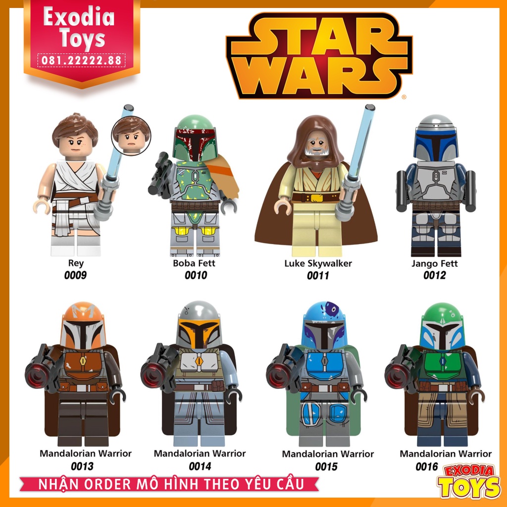 Xếp hình Minifigure các nhân vật Star Wars và Chiến Binh Mandalorian - Chiến Tranh Giữa Các Vì Sao - G0102