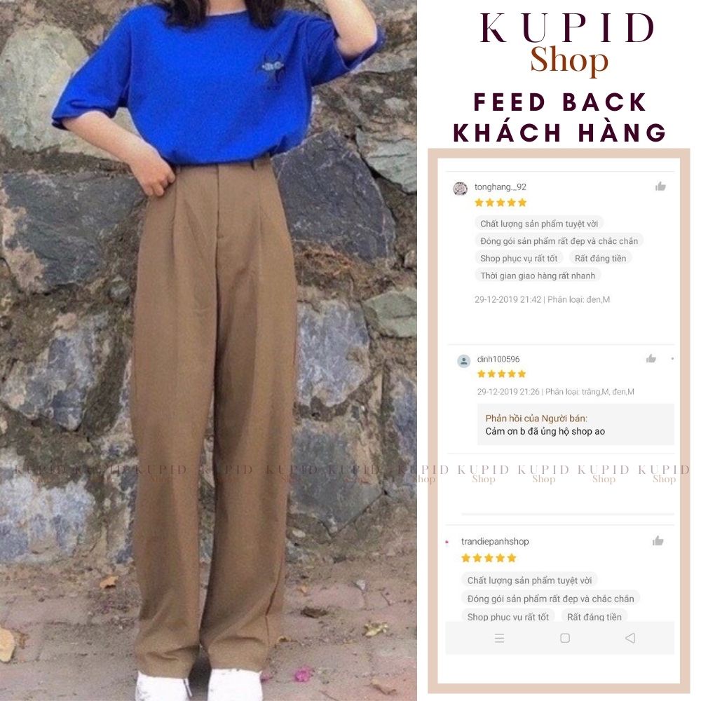 Quần ống rộng nữ dáng suông lưng cao hack dáng, vải tuyết mưa, chiều dài 100cm y ảnh mẫu mặc FREESHIP TẶNG QUÀ S990