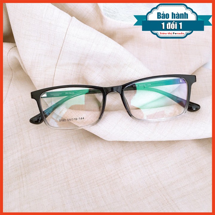[Gía siêu rẻ] Gọng kính vuông màu đen 81089 3180 đã đeo là XINH -Nhận Cắt Mắt-Tặng kèm hộp+khăn+Chai nước lau kính
