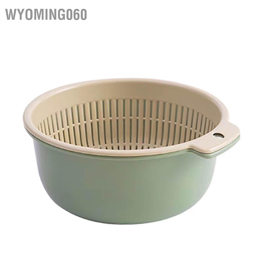 [Hàng Sẵn] Nhà bếp Colander PP An toàn hai lớp gạo Lưu trữ trái cây thoát nước giỏ để rửa rau【Wyoming060】