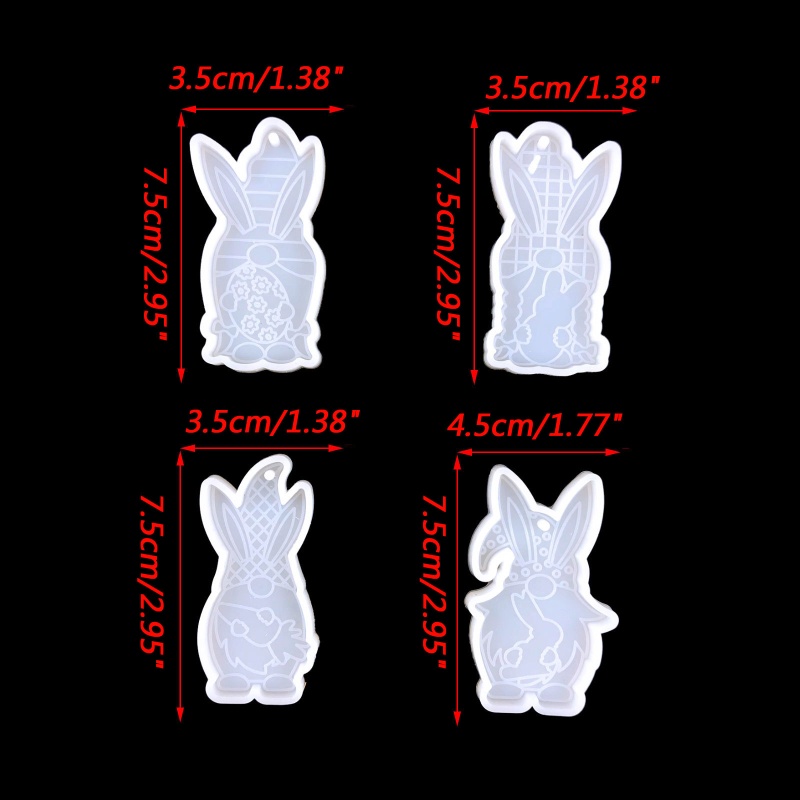 Khuôn Silicone Hình Thỏ Phục Sinh Làm Móc Khóa DIY