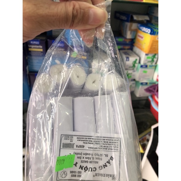 ❤️ TÚI 5 CUỘN Băng Cuộn Y T 0.15m x 2m Bảo Thạch bông băng gạc cuộn 0.15m x 2m băng gạc cuộn Bảo thạch