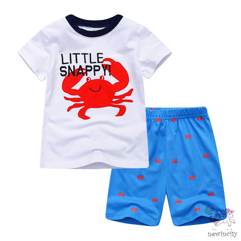 Set Áo Thun Tay Ngắn &amp; Quần Đùi Cho Bé Trai