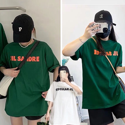 Áo Thun Form Rộng xanh lá đậm JIT SANDER chất liệu 100% cotton , Funstore