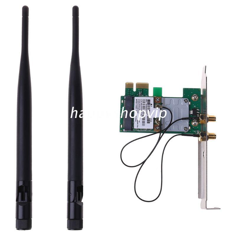 Bảng mạch kết nối thẻ wifi không dây BCM943225HMS PCI-E băng tần kép và ăng ten 300m cho máy tính