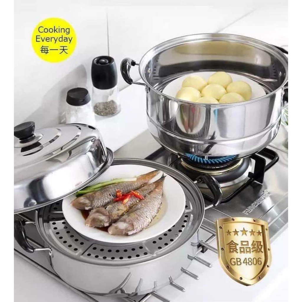 NỒI HẤP ĐA NĂNG INOX 430 CHỐNG GỈ SET