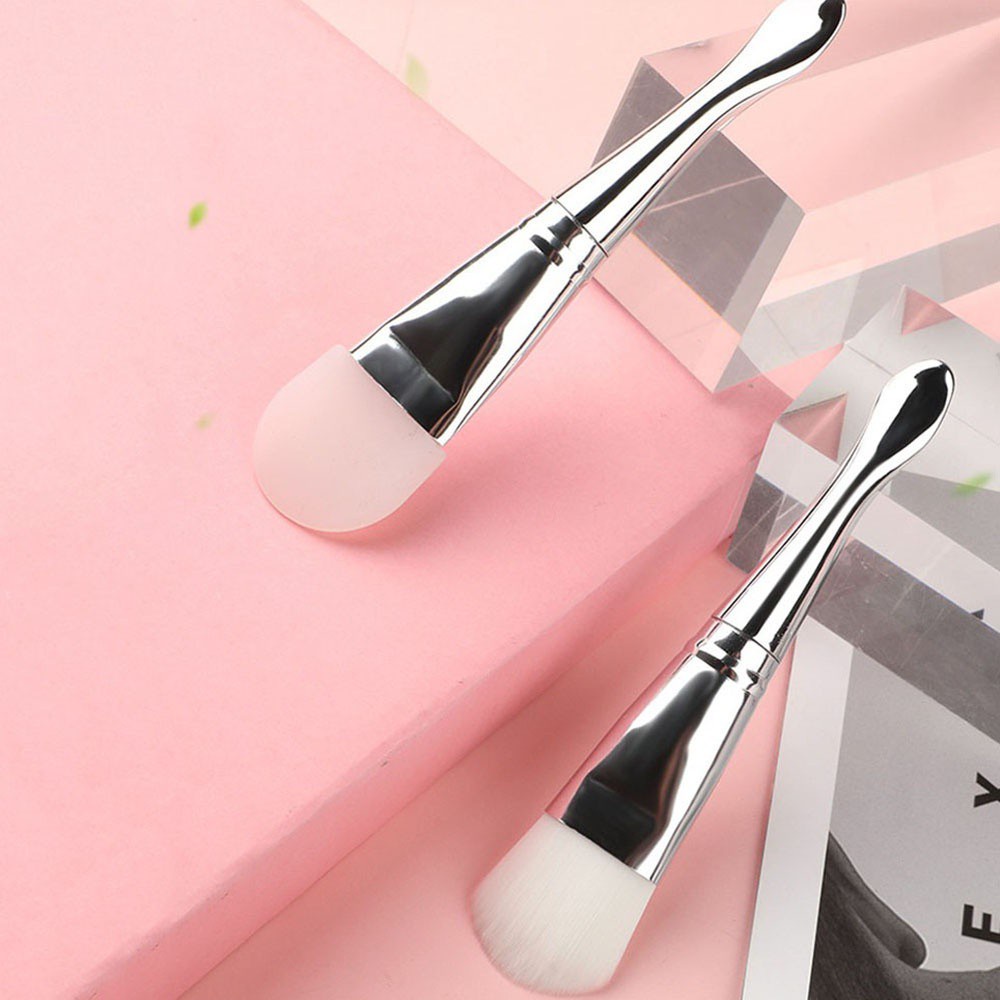[Hàng mới về] Cọ đắp mặt nạ chăm sóc da 2 đầu bằng silicon mềm tiện dụng